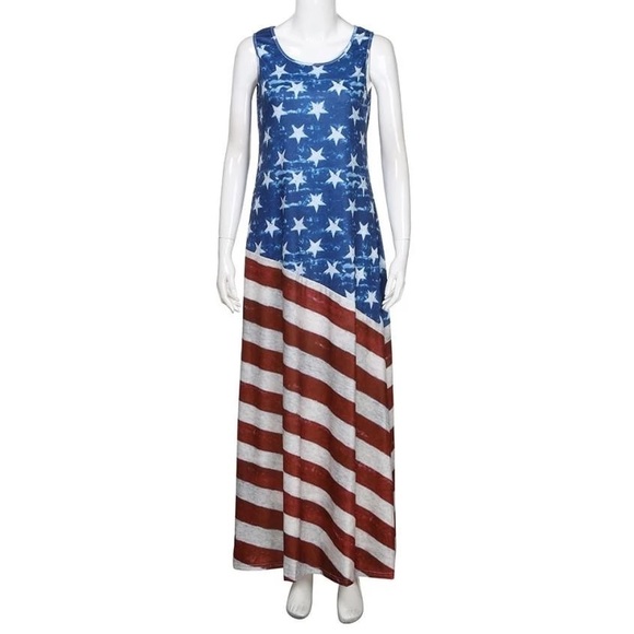 Fourth of July American Flag Maxi Dress - Picture 5 of 8